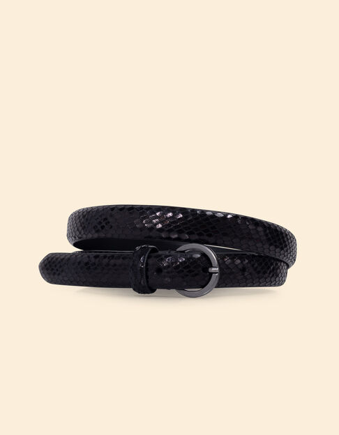 Ceinture noire cuir effet python I.Code