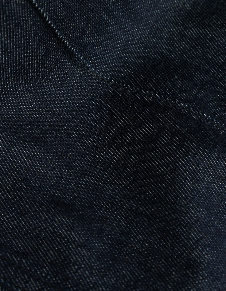 Ungebleichte Flare-Damenjeans hohe Taille Falten vorne-8