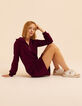 I.Code burgundy corduroy zipped dress-1