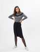 sweat gris chiné résille plumetis et bord-côte I.Code-5