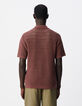 Braunes durchbrochenes Poloshirt Herren-4