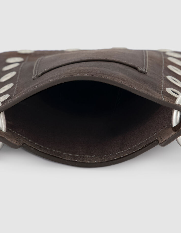 Die Tasche T&auml;schchen braun Leder &Ouml;sen Damen-6