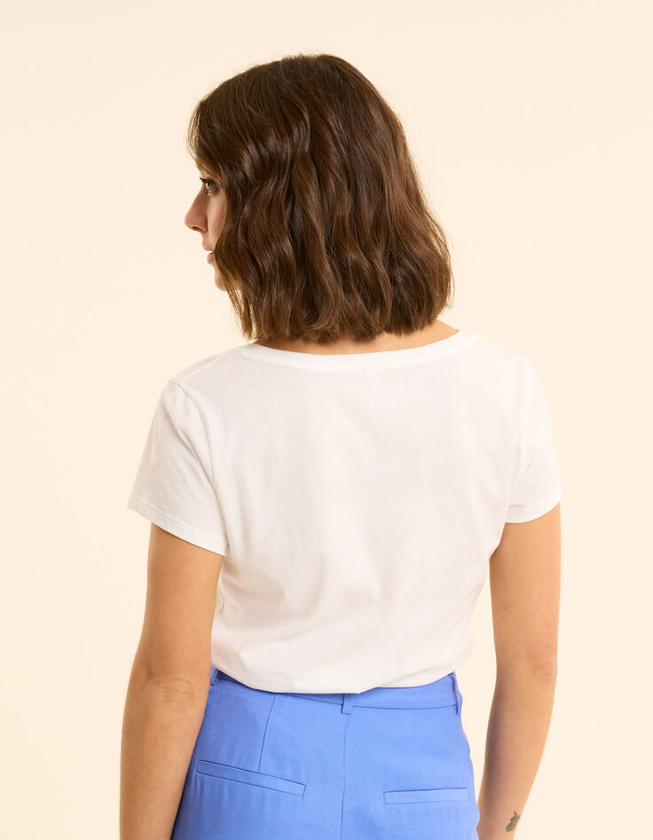 White short-sleeved maxi bird T-shirt I.Code-5