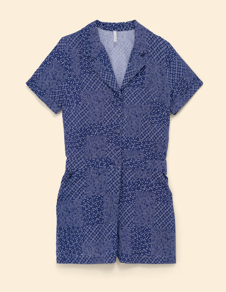 Mono estampado patchwork azul marino I.Code-6