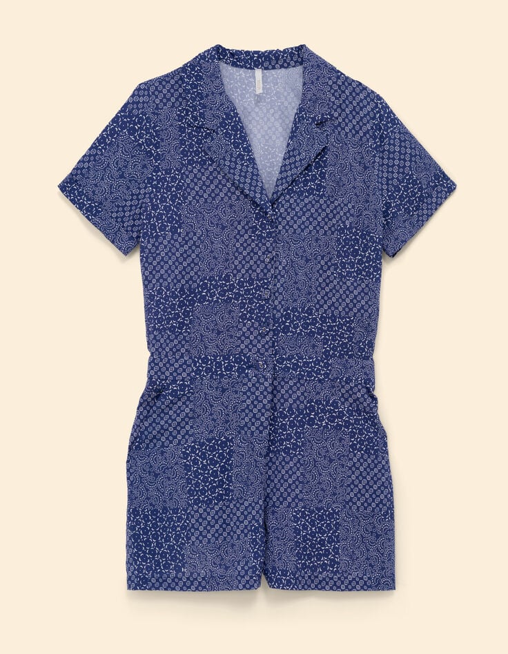 Mono estampado patchwork azul marino I.Code-6 Mono estampado patchwork azul marino I.Code-6