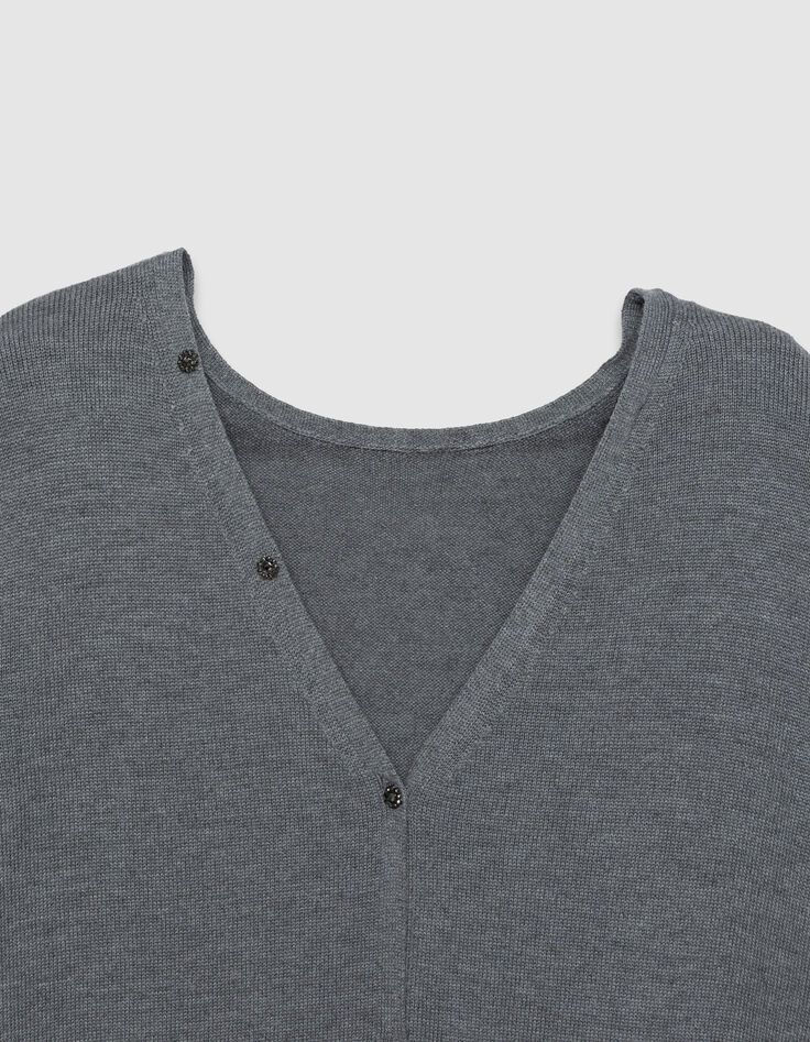 C&aacute;rdigan gris punto reversible mujer-7