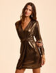 Goudkleurige jurk lamé gedrapeerde taille I.Code-1