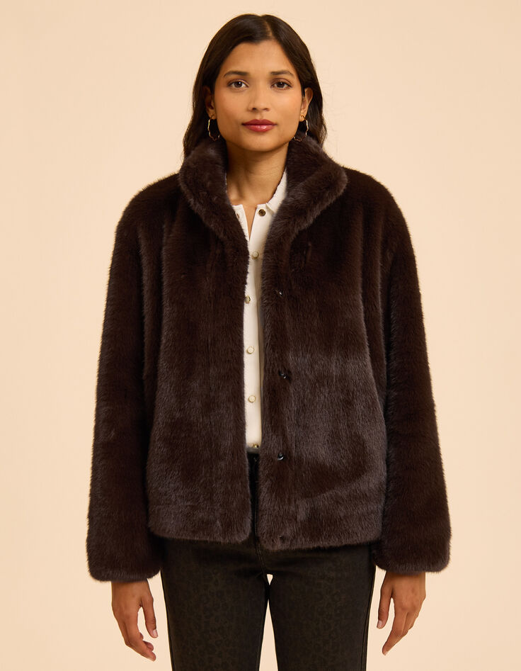 I.Code brown cocooning coat-3
