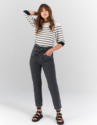 I.Code grey seamed slouchy jeans with belt - I.CODE