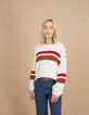 Jersey blanco roto de rayas rojo y caramelo I.Code-2