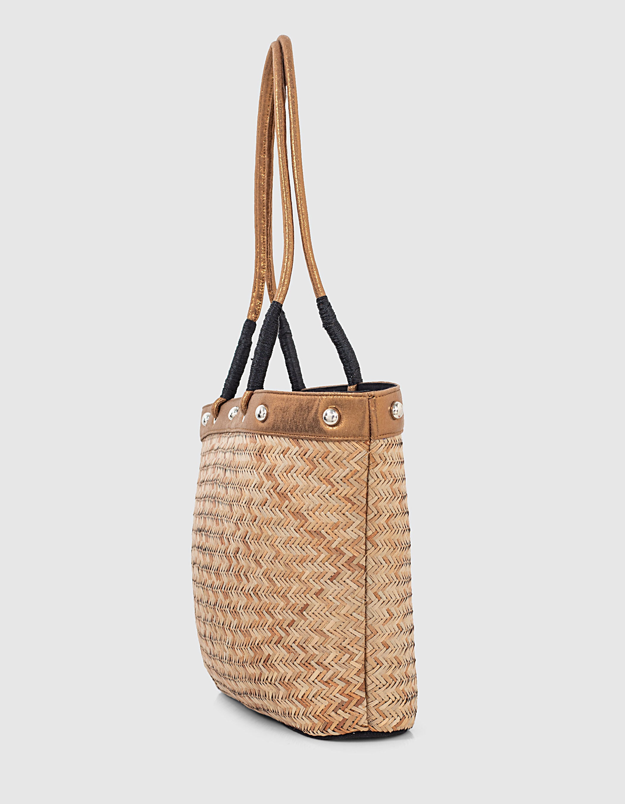 Bolso cabás arena paja trenzada I.Code