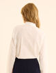 Ecru Bluse englische Stickerei genähter Kragen I.Code-4