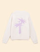 Cardigan écru tricot motif palmiers dos I.Code-5
