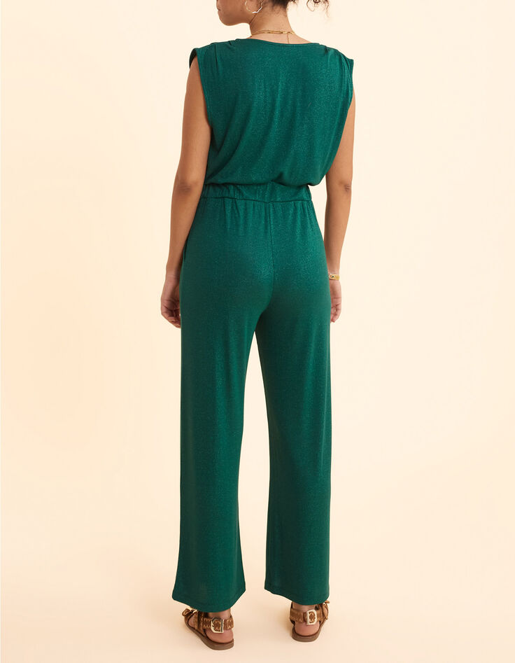Combinaison-pantalon verte lurex nid d'abeille I.Code-8
