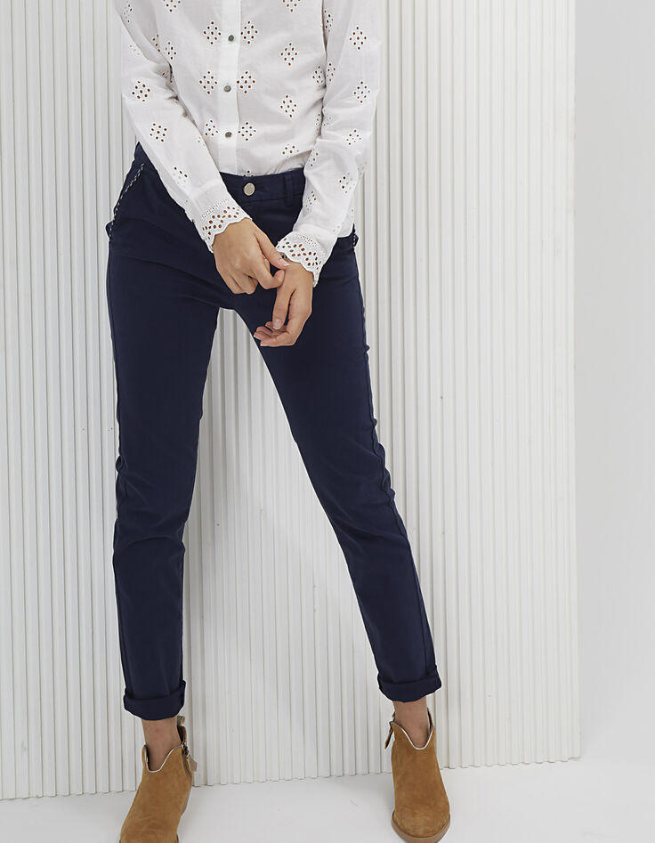 Marineblaue Chinohose I.Code-1 Marineblaue Chinohose I.Code-1