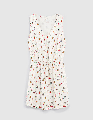 I.Code off-white portrait print dress