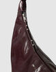 Bordeauxrote Damenhalbmondtasche gl&auml;nzendes Allane-Leder-6