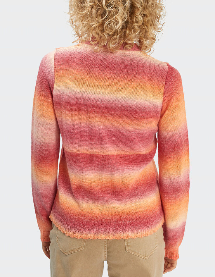I.Code soft pumpkin knit sweater with ruff collar-3