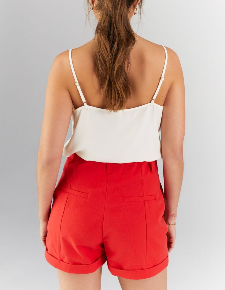I.Code cherry shorts with seaming on front-2