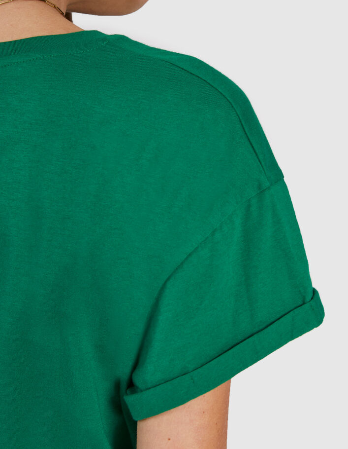 Wiesengrünes T-Shirt mit Blumen I.Code - I.CODE