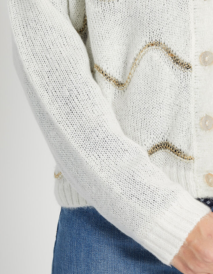 Gebroken wit vest in mohair I.Code-5