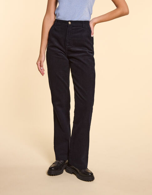 Marineblaue elegante Hose mit Seemannsknopfleiste I.Code