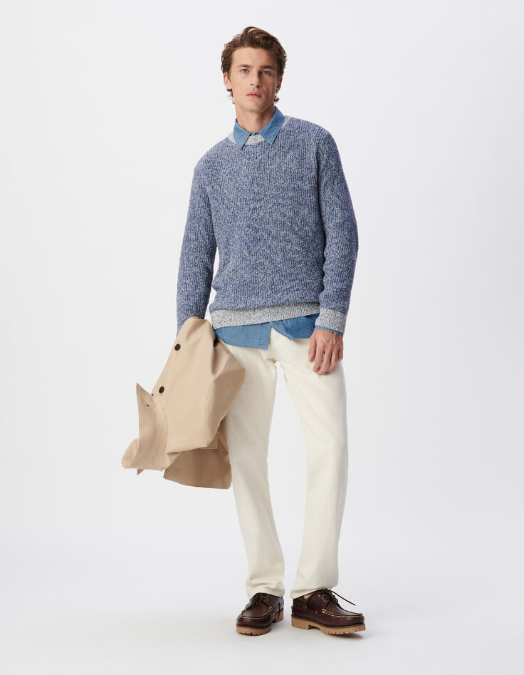 Blauer Strickpullover f&uuml;r Herren-2