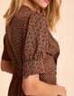 I.Code camel dress with black flower print-4 I.Code camel dress with black flower print-4