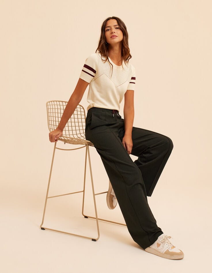 I.Code green checked wide-leg suit trousers-1 I.Code green checked wide-leg suit trousers-1