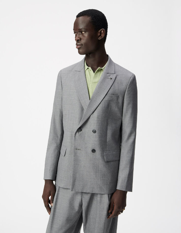 Graue Zweireiher-Anzugjacke f&uuml;r Herren-3