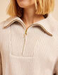 Ecru Truckerstrickpulli zweifarbige Streifen I.Code-5