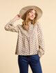 Blouse blanc cassé imprimé pétales noirs I.Code-3