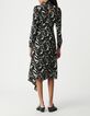 Schwarzes Kleid mit Zebra-Blumenmuster f&uuml;r Damen-3