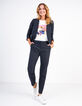 Pantalon city navy blue jacquard minimaliste I.Code-1