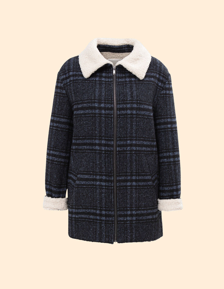 I.Code navy check coat-9 I.Code navy check coat-9