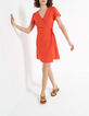 I.Code spicy orange polka dot wrap dress-1