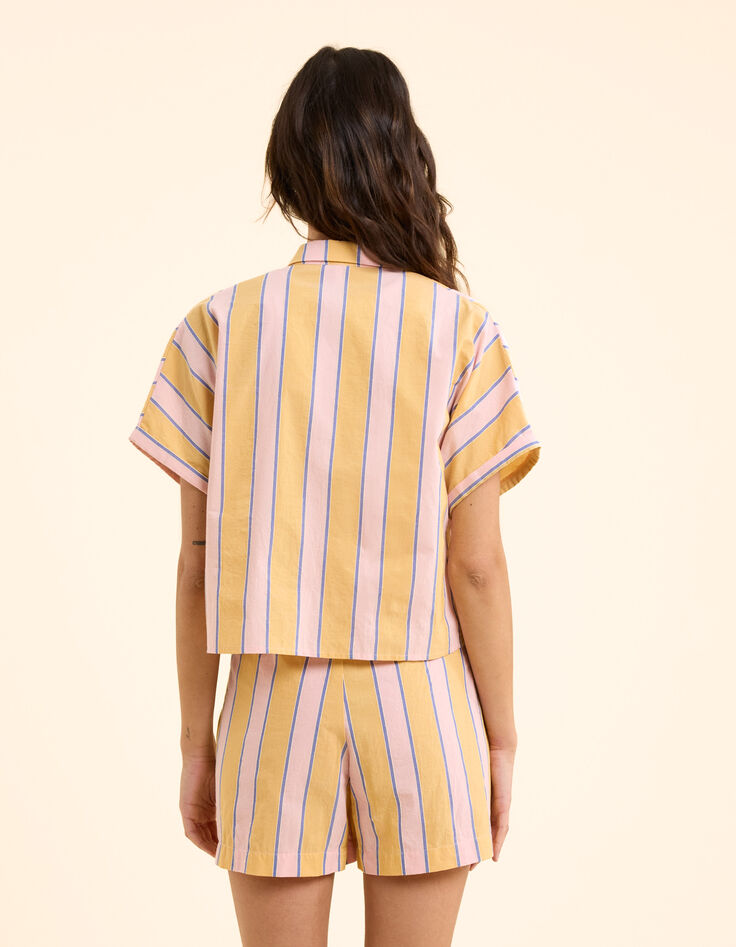Camisa manga corta amarilla rayas I.Code-5
