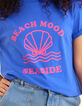T-shirt bleu message visuel coquillage I.Code-6