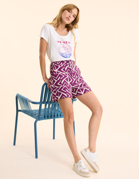 Short violine jacquard motif graphique I.Code