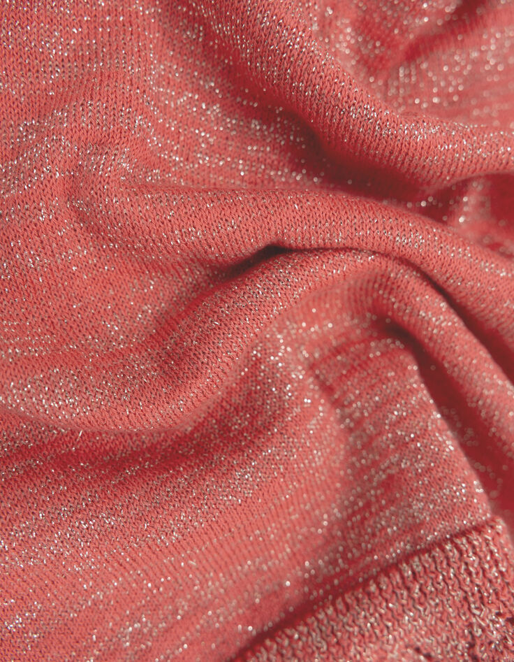 Top fines bretelles rose tricot pailleté I.Code-6
