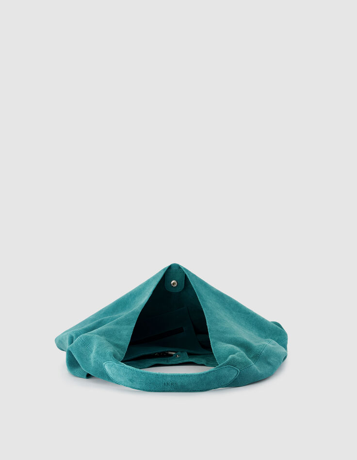Hobo Tasche gr&uuml;n weiches Samt Leder Damen-5