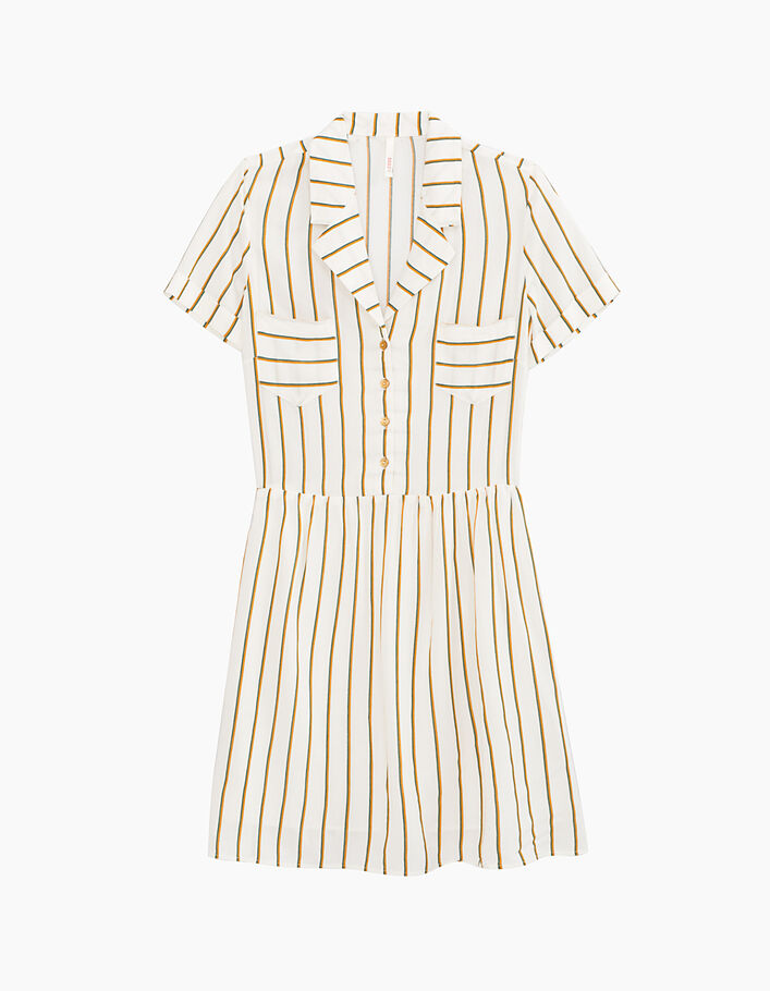 I.Code off-white dress with vertical stripes - I.CODE