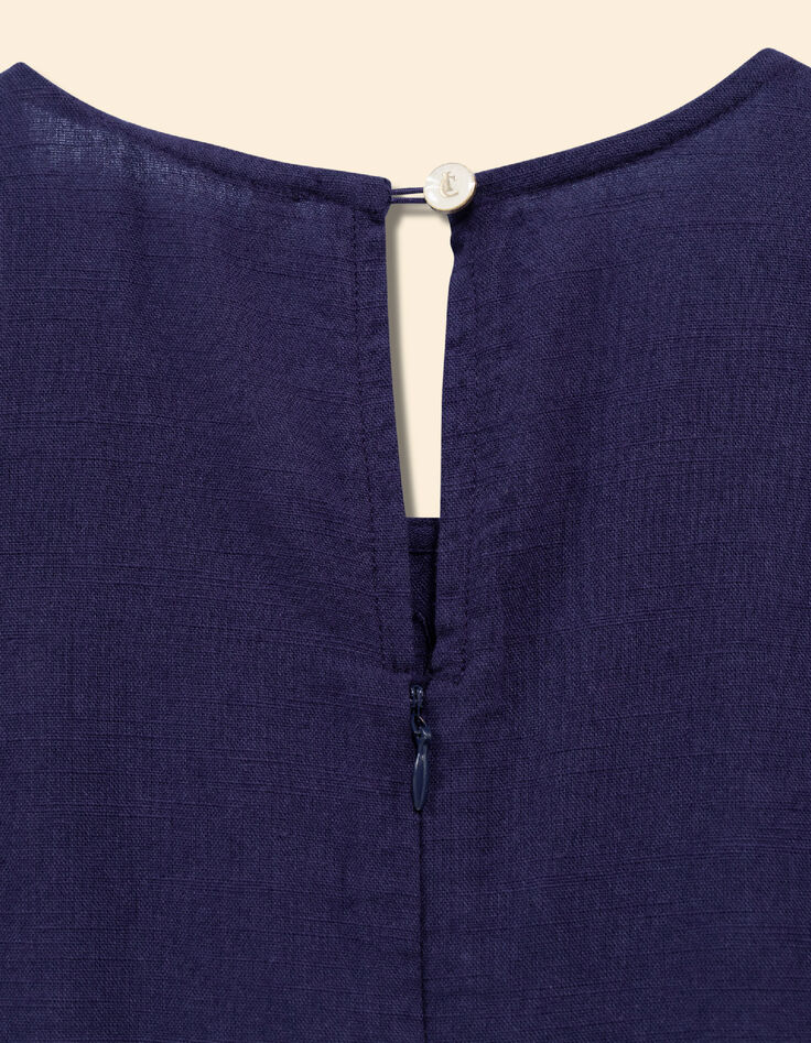 Navy Embroidered Jumpsuit for Women-5