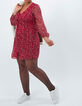 Robe rouge profond imprimé mix fleurs et rayures I.Code-5