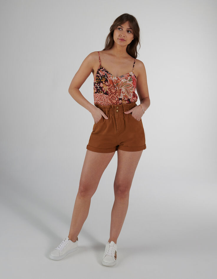 I.Code tea rose floral patchwork print lingerie top-6