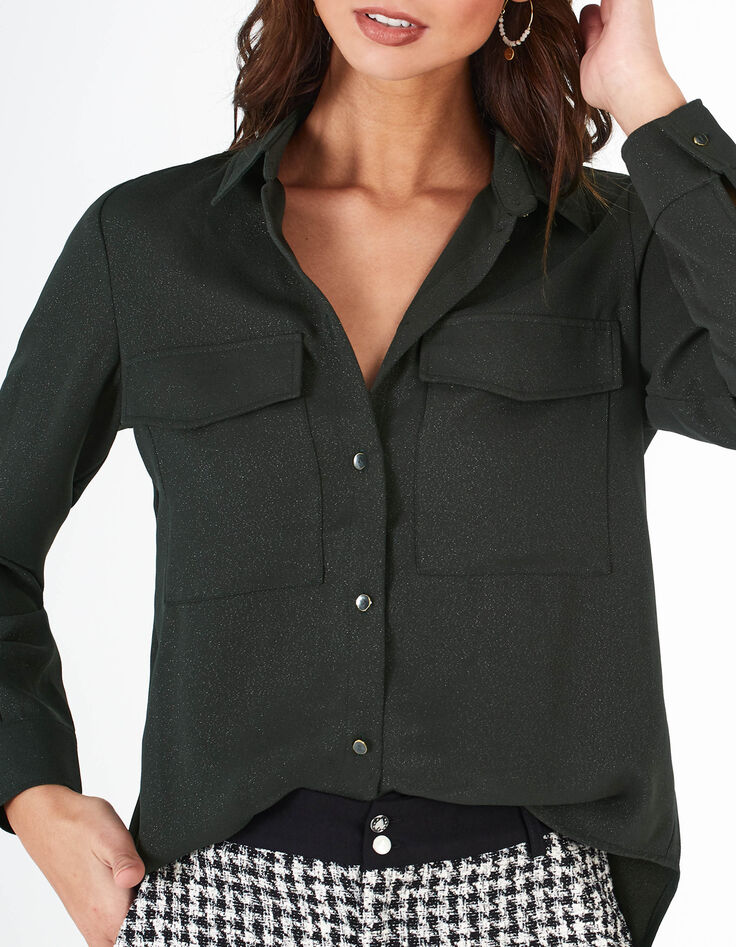 Chemise vert empire pailletée I.Code-6