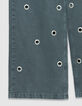 Edie Damen Jeans mit hoher Taille und weitem Bein mit &Ouml;senmuster-9