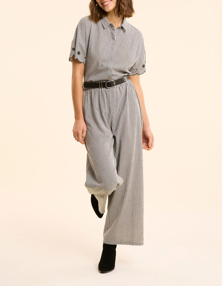 Honingraat lurex groene jumpsuit-broek I.Code-6