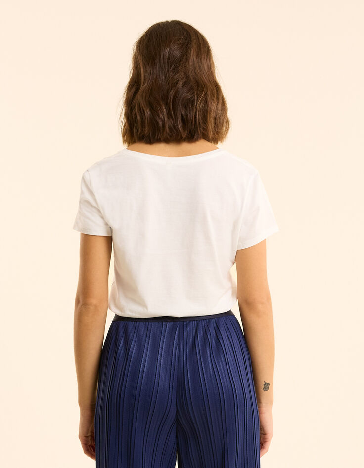Tee-shirt manches courtes blanc message rayures I.Code-4