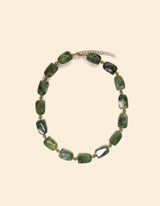 Collar gargantilla de perlas verdes I.Code